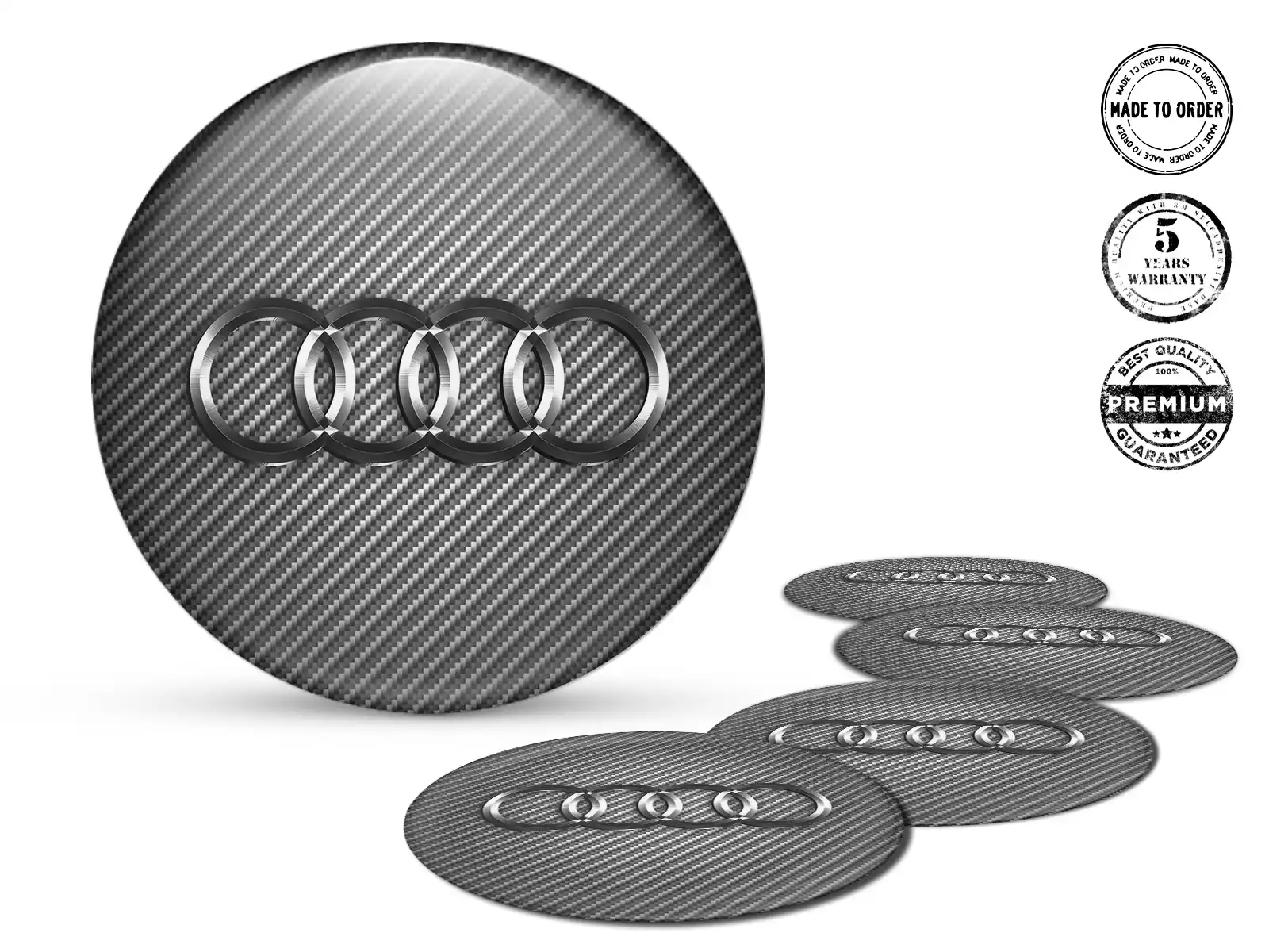Audi Logo Emblème Bombé Autocollants Roues Parfaits